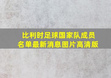 比利时足球国家队成员名单最新消息图片高清版