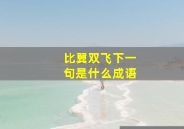 比翼双飞下一句是什么成语