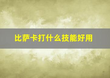 比萨卡打什么技能好用