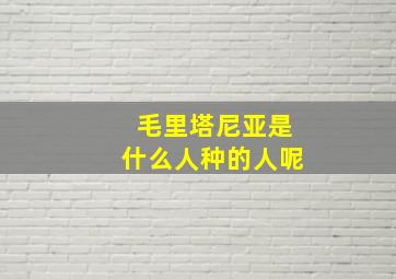 毛里塔尼亚是什么人种的人呢