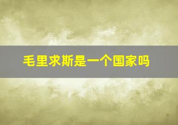 毛里求斯是一个国家吗