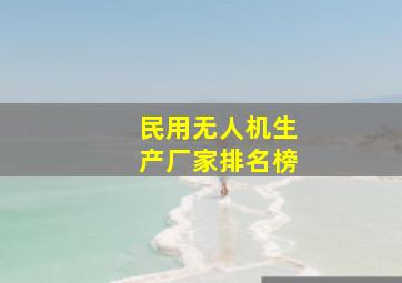 民用无人机生产厂家排名榜