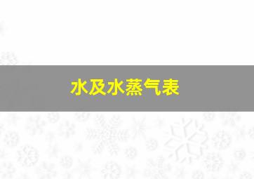 水及水蒸气表