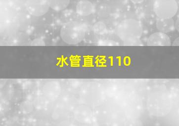 水管直径110