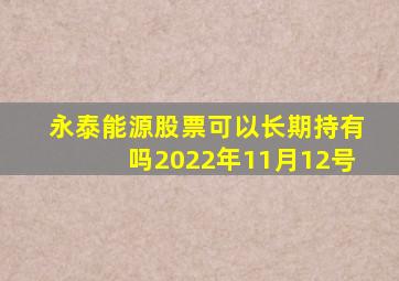 永泰能源股票可以长期持有吗2022年11月12号