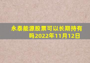 永泰能源股票可以长期持有吗2022年11月12日