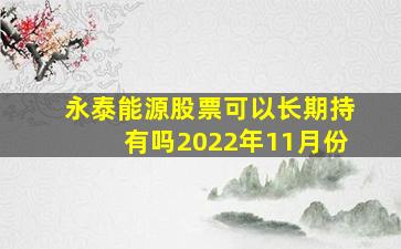 永泰能源股票可以长期持有吗2022年11月份