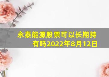 永泰能源股票可以长期持有吗2022年8月12日