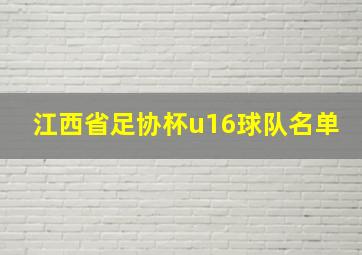 江西省足协杯u16球队名单