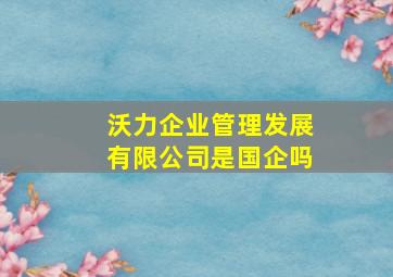 沃力企业管理发展有限公司是国企吗