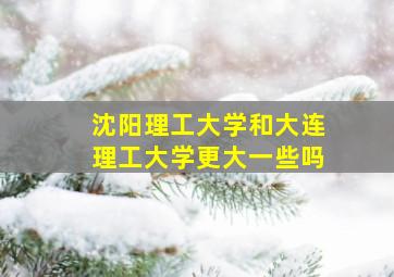 沈阳理工大学和大连理工大学更大一些吗