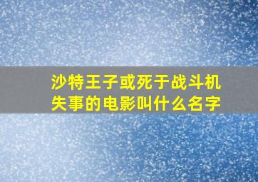 沙特王子或死于战斗机失事的电影叫什么名字