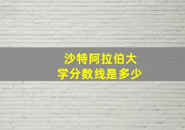 沙特阿拉伯大学分数线是多少