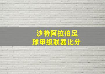 沙特阿拉伯足球甲级联赛比分