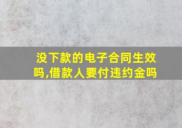 没下款的电子合同生效吗,借款人要付违约金吗