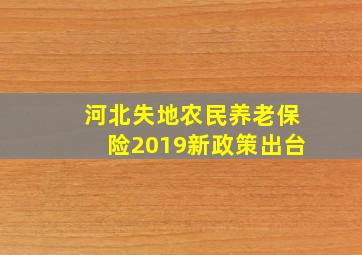 河北失地农民养老保险2019新政策出台