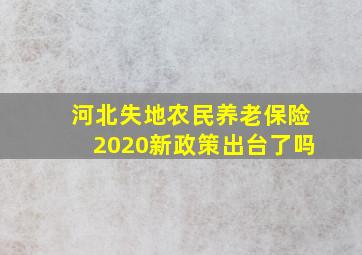 河北失地农民养老保险2020新政策出台了吗