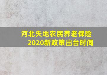 河北失地农民养老保险2020新政策出台时间