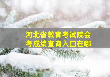 河北省教育考试院会考成绩查询入口在哪