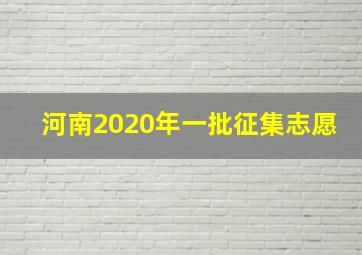 河南2020年一批征集志愿