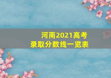 河南2021高考录取分数线一览表