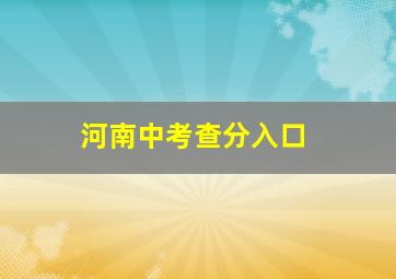 河南中考查分入口