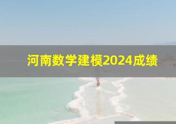 河南数学建模2024成绩