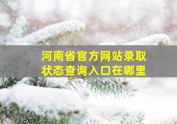 河南省官方网站录取状态查询入口在哪里