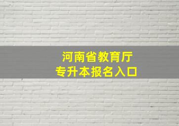 河南省教育厅专升本报名入口