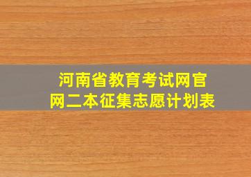 河南省教育考试网官网二本征集志愿计划表