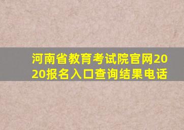 河南省教育考试院官网2020报名入口查询结果电话