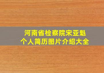 河南省检察院宋亚魁个人简历图片介绍大全