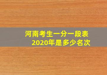 河南考生一分一段表2020年是多少名次