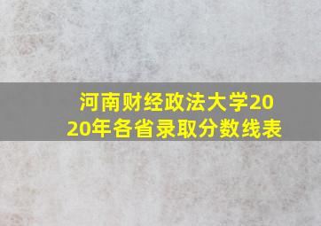 河南财经政法大学2020年各省录取分数线表