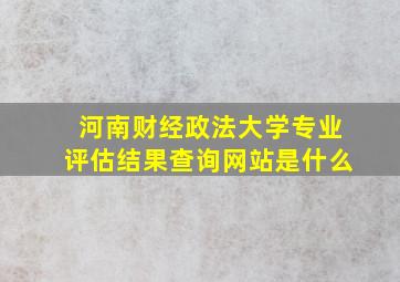 河南财经政法大学专业评估结果查询网站是什么