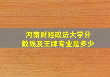 河南财经政法大学分数线及王牌专业是多少