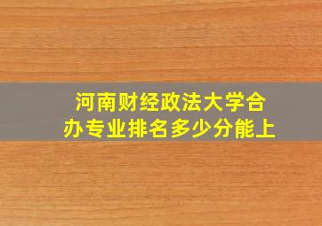 河南财经政法大学合办专业排名多少分能上