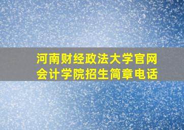 河南财经政法大学官网会计学院招生简章电话