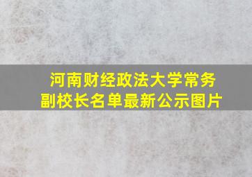 河南财经政法大学常务副校长名单最新公示图片