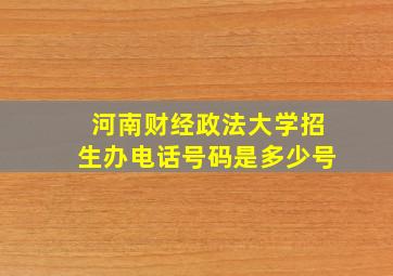 河南财经政法大学招生办电话号码是多少号