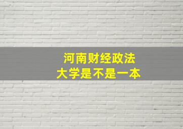 河南财经政法大学是不是一本