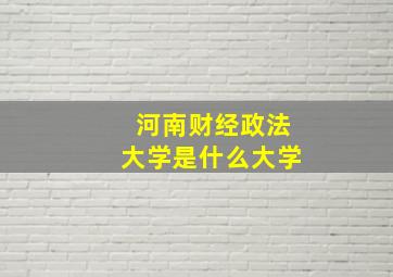 河南财经政法大学是什么大学