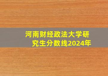 河南财经政法大学研究生分数线2024年