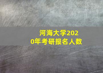 河海大学2020年考研报名人数