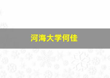 河海大学何佳