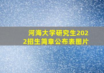 河海大学研究生2022招生简章公布表图片