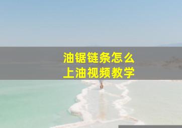 油锯链条怎么上油视频教学