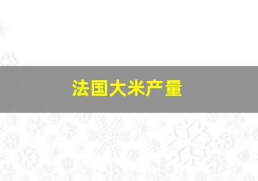 法国大米产量