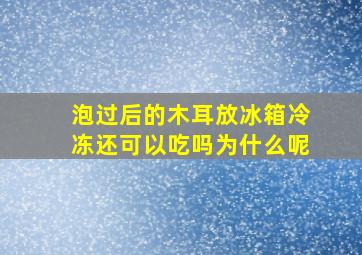 泡过后的木耳放冰箱冷冻还可以吃吗为什么呢