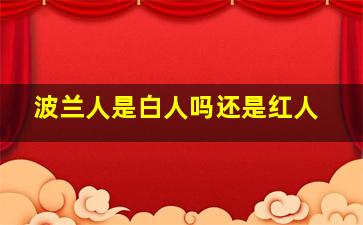 波兰人是白人吗还是红人